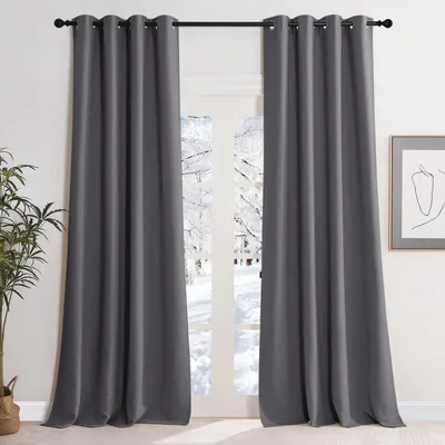 Obrázek produktu pro Záclony termoizolační, zatemňovací, šedé, rozměry 245 x 140 cm (balení po 2 kusech)