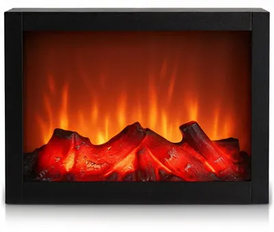 Zdjęcie produktu dla Kominek elektryczny z oświetleniem LED, czarny, 29x23 cm