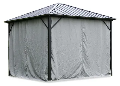Produktbild von HOME DELUXE - Vorhänge LED Solar Pavillon AZUR - Farbe Grau - 100% Polyester - UV Beständig
