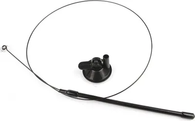 Produktbild von INF Interaktiver Katzenangel mit Saugnapf - Feder Spielzeug mit Glöckchen