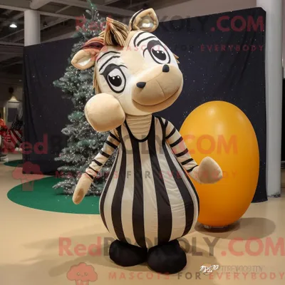 Produktbild von Hellbraunes REDBROKOLY Zebra-Maskottchenkostüm mit Ballkleid und Rucksäcken