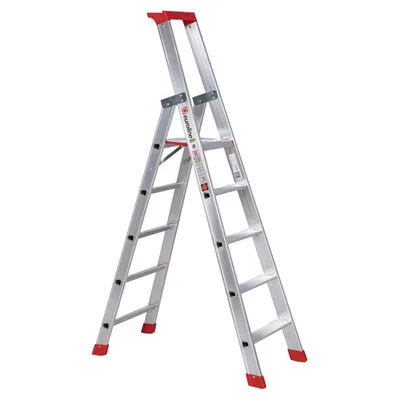 Produktbild von Euroline Premium 32577 Stufenstehleiter mit Sicherheitsbrücke 5 Stufen