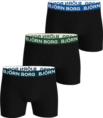 Produktbild von Björn Borg - Herren - Boxershorts Aus Baumwoll-Stretch, 3er-Pack - Blau/Grün/Schwarz - Gr. S