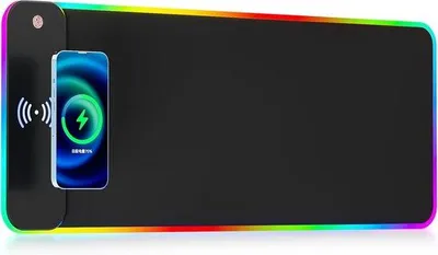 Immagine prodotto di Tappetino per tastiera e mouse da gaming con illuminazione a LED, 15 W, 800 x 300 x 4 mm, 10 livelli di luminosità, base in gomma antiscivolo, grande, per gaming, PC, laptop.