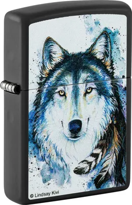 Produktbild von Zippo Feuerzeug schwarz Lindsay Kivi Wolf 60006987 Knstlerisches Wolf-Motiv