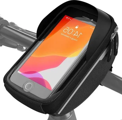 Produktbild von Famanu Fahrradtasche für Navigation - Für Smartphones bis 6,4 Zoll - 100% Wasserdicht und Reflektierend