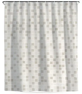 Image de Rideau de douche imperméable en PEVA avec crochets, 180 x 180 cm