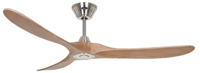Zdjęcie produktu dla Energooszczędny wentylator sufitowy z pilotem Eco Genuino chrom szczotkowany / dąb średni 152 cm