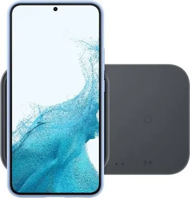 Immagine prodotto di Caricabatterie wireless Duo, ricarica rapida da 15 W, base a induzione, senza alimentatore, nero, SAMSUNG