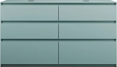 Produktbild von burgbad Lin20 Waschtischunterschrank inklusive Konsolenplatte, 2 Beckenausschnitte, 6 Auszüge, 1602x552x900mm, SGRD160F5395