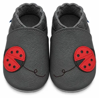 Produktbild von YIHAKIDS Krabbelschuhe Babyhausschuhe, Dunkelgrau Marienkäfer 0-6 Monate