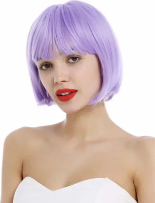 Produktbild von WIG ME UP Perücke kurz klassischer Bob gerader Pony Violett VK-4-HTY55C