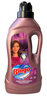 Produktbild von Bingo Flüssigwaschmittel 2L – Keratin-Schutz & Farbpflege für Buntwäsche