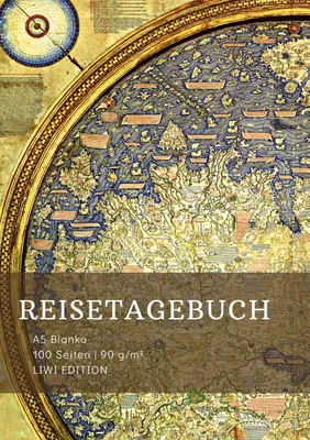 Produktbild von Reisetagebuch zum Selberschreiben - A5 blanko - 100 Seiten 90g/m² - Soft Cover - Motiv Weltkarte Mappa Mundi -Papier