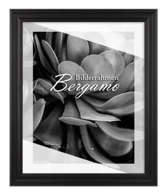 Produktbild von Bilderrahmen Bergamo - 32x45 cm, Schwarz Gemasert Nachbildung, 1 mm Kunstglas entspiegelt
