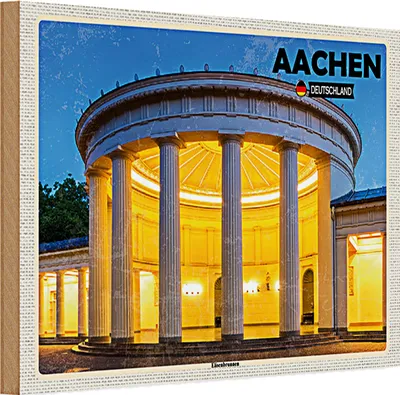 Produktbild von Holzschild Städte Aachen Deutschland Elisenbrunnen 30x20cm
