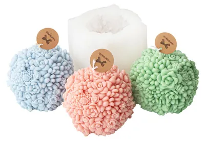 Image de Elzusha - Moule en silicone pour boules florales - Moules 3D pour bougies, idéal pour les projets de bricolage