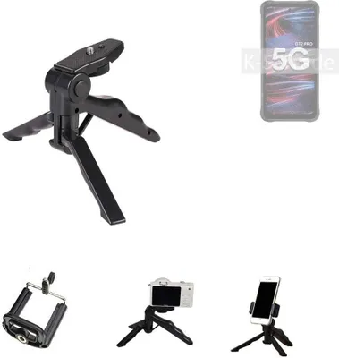 Produktbild von K-S-Trade Stativ Tisch-Ständer Dreibein Handy-Stativ Ständer kompatibel mit UMIDIGI Bison GT2 Pro 5G Mini-Stativ Smartphone Tripod Handy-Stativ aus