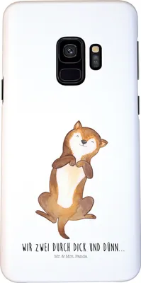 Produktbild von Mr. & Mrs. Panda Samsung Galaxy S9 Handyhülle Hund Streicheln - Weiß - Geschenk, Handy Case, Schutzhülle, Süß, Sprüche, Hundewelpe, Cover, Hunde, Bauch, Hülle