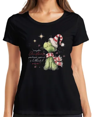 Obrázek produktu pro Grinch maybe Christmas means more Christmas gift vtipné dámské tričko, černá, S