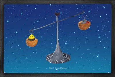 Produktbild von Mr. & Mrs. Panda Schmutzfangmatte Sternzeichen Waage 50 x 75 cm - Sternenhimmel Blau - Geschenk, Gleichgewicht, Schmutzmatte, Fußabstreifer, Bodenvorleger, Fussmatte