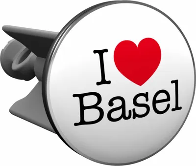 Produktbild von Plopp Waschbeckenstöpsel I love Basel, Stöpsel, Excenter Stopfen, für Waschbecken, Waschtisch, Abfluss