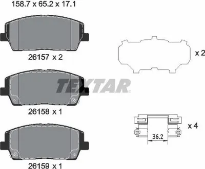 Produktbild von TEXTAR Bremsbeläge Satz Vorne für KIA SORENTO III 2615701