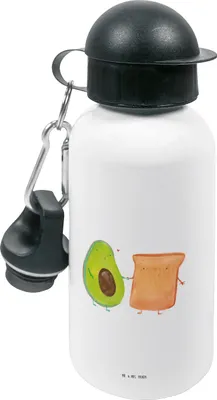 Produktbild von Mr. & Mrs. Panda Trinkflasche Avocado Toast - Weiß - Geschenk, Kita, Toastbrot, für den Kindergarten, Sportflasche, Kinder, Hochzeit, Hochzeitsgeschenk, Liebe
