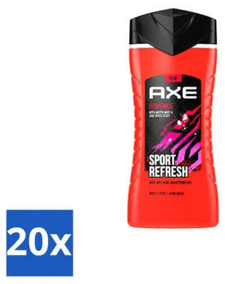 Imagen del producto de 20 unidades de gel de ducha refrescante AXE Sport, 250 ml cada uno. Paquete económico