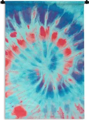 Produktbild von MuchoWow® Wandteppich Wandbehang Sommer - Krawattenfärbung - Rot 120x180 cm Tapisserie Dekoration Wandtuch - Schlafzimmer - Dekorationen für das Haus