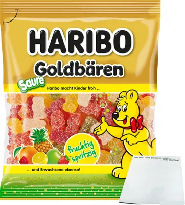 Produktbild von Haribo Goldbären sauer (175g Beutel) + usy Block