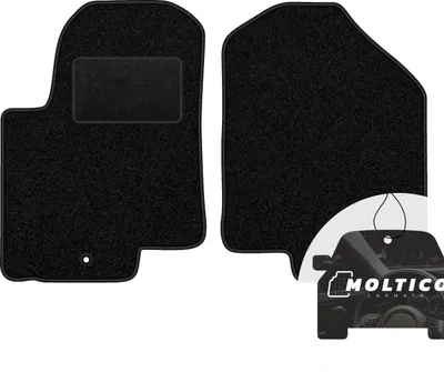Produktbild von moto-MOLTICO Vorne Fußmatten Auto Velours Autoteppiche Schwarz Automatten Set 2-teilig passend für Kia Soul I 2009-2010