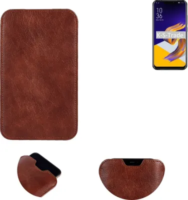 Produktbild von K-S-Trade Schutzhülle Handyhülle kompatibel mit Asus ZenFone 5 (2018) Handytasche Kunstleder Sleeve in braun