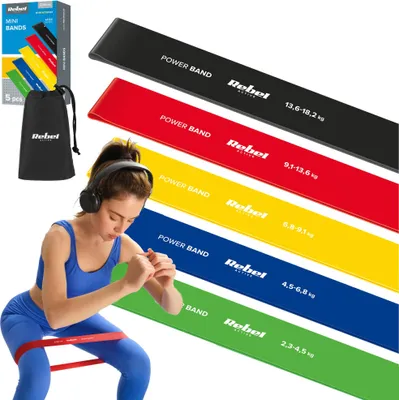Produktbild von REBEL ACTIVE 5er-Set Fitnessbänder für Training & Rehab