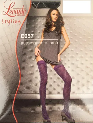Produktbild von Collant Strumpfhose Frau 50 den 55 dtex Lame' Mode Fashion LEVANTE Artikel E057 AUTOREGGENTE, 1/2 - S/M, Poliestere 15%,Poliammide 75%,Elasthan 10%