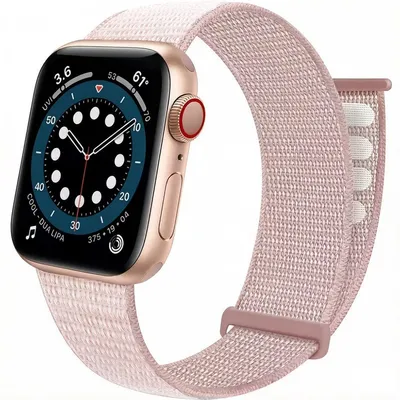 Produktbild von Stravo Nylon Klettverschluss Armband Verstellbar Sportlich Atmungsaktiv für Apple Watch 44/45/46/49mm Series 4-11, SE, Ultra - Rosa