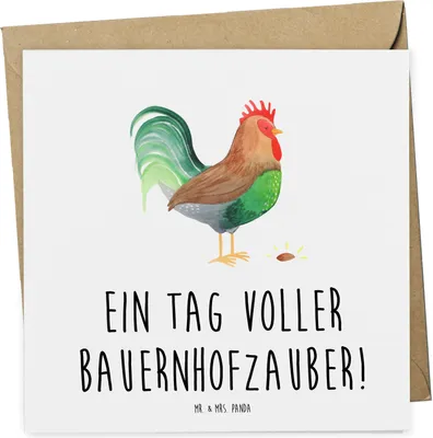 Produktbild von Mr. & Mrs. Panda Gutschein Karte Bauernhofzauber - Weiß - Geschenk, Geschenkkarte, Gutscheinkarte, Bauernfrühstück, frische Luft, für Freunde, Landwirtschaft, Tiere