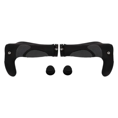 Produktbild von 2 Stück Fahrrad-Lenkergriffe aus TPR-Gummi, ergonomische Rutschfestigkeit, Ersatz-Fahrrad-Ochsenhorngriffe für Mountainbikes