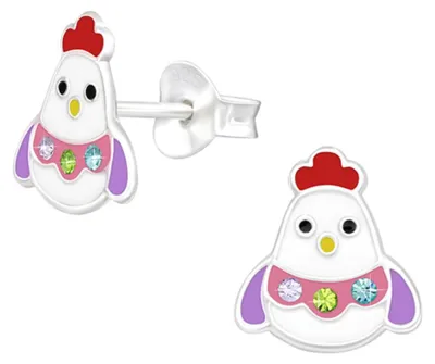 Produktbild von Ohrstecker Huhn: Kinder Ohrringe Silber 925 für Ostern