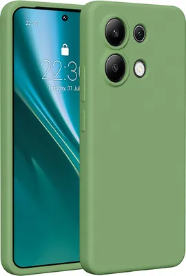 Image de Etteri Housse en silicone pour Xiaomi Redmi Note 13 4G Cover Housse téléphone vert clair