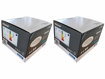 Produktbild von 2er-Set Megaman Siena Einbauleuchte – LED-Einbauleuchte, 13W, 950 Lumen, 2800K (warmweiß), IP44, 145 mm, mattweiß, KI-generiertes Bild