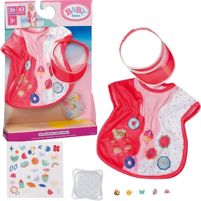 Obrázek produktu pro BABY born Beach Outfit 43cm, Plážová sada pro panenky, 3 rok/roky