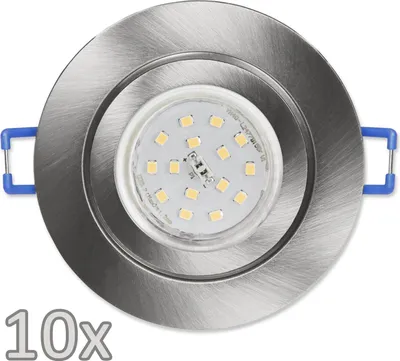 Produktbild von Einbauleuchten-Set McShine 10xRahmen 10xLED-Strahler,Edelstahl 5W,500lm IP44