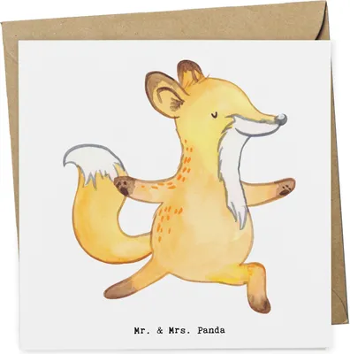 Produktbild von Mr. & Mrs. Panda Grußkarte Kinderyogalehrer Herz - Weiß - Geschenk, anlasskarte, Klappkarte, doppelkarte, faltkarte, Glückwunschkarte