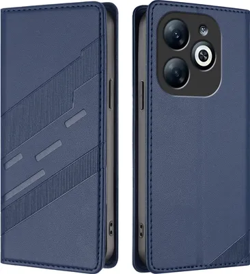 Produktbild von Hülle für Infinix Smart 8 Pro, Kunstleder Brieftaschen Handyhülle mit Kartenfach und Standfunktion Blau