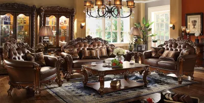 Immagine prodotto di Set di divani classici divano divano in pelle divano imbottito 321 Chesterfield