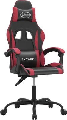 Image de vidaXL Chaise de jeu noir et bordeaux similicuir