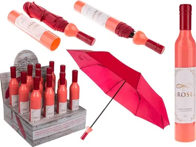 Produktbild von OOTB Taschen-Regenschirm Roséweinflasche