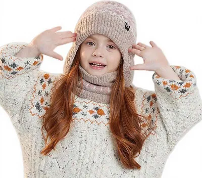 Produktbild von Rosa Winter-Set, warm, 2-teilig für Mädchen – Mütze und Schal
