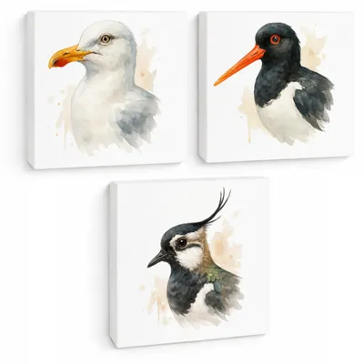 Produktbild von Vogelparade 3er Set Holzbilder in 10x10 cm zum Stellen oder Aufhängen er 3er